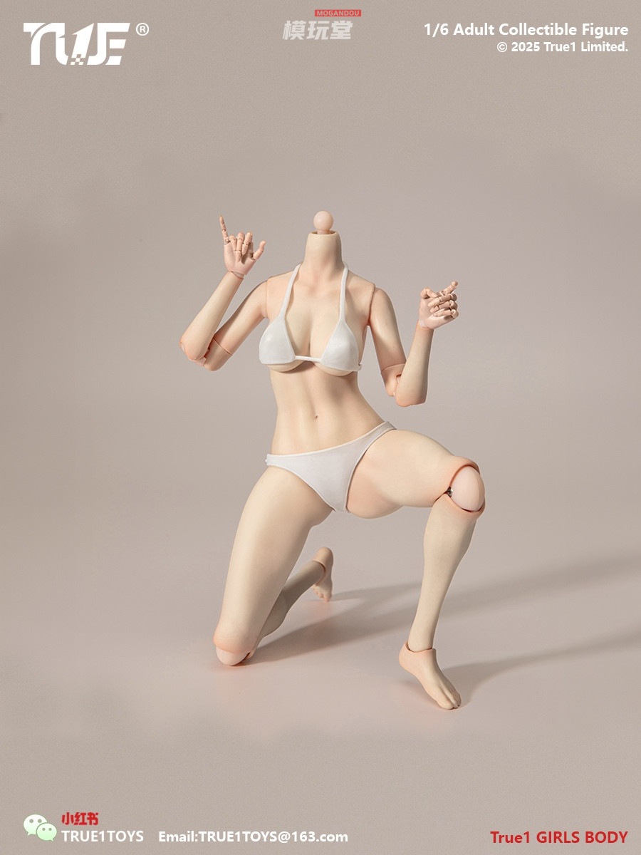予約 True1Toys 1/6 狭肩 フル可動 女性素体 手関節全可動 ミディアム