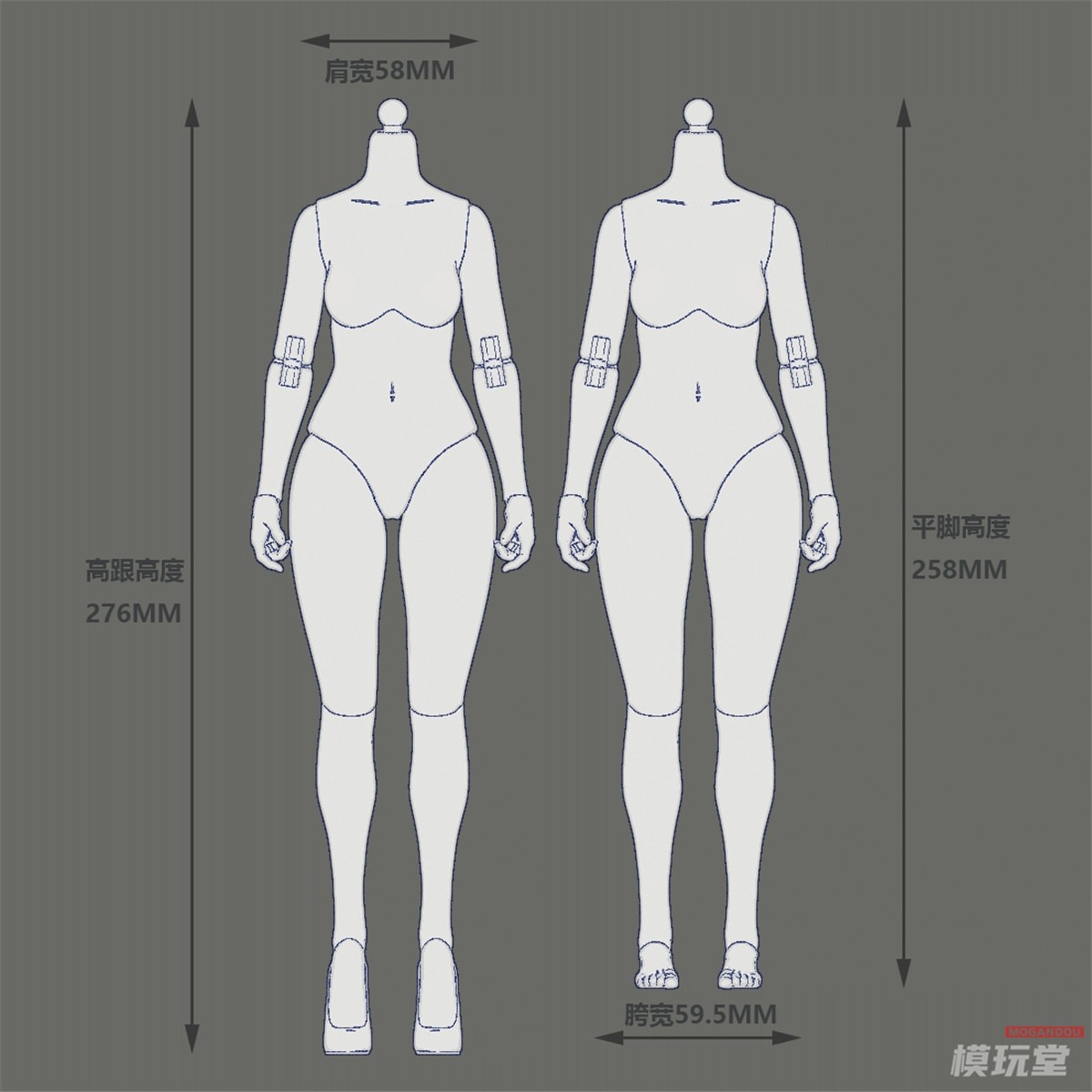 予約 True1Toys 1/6 狭肩 フル可動 女性素体 手関節全可動 ミディアム