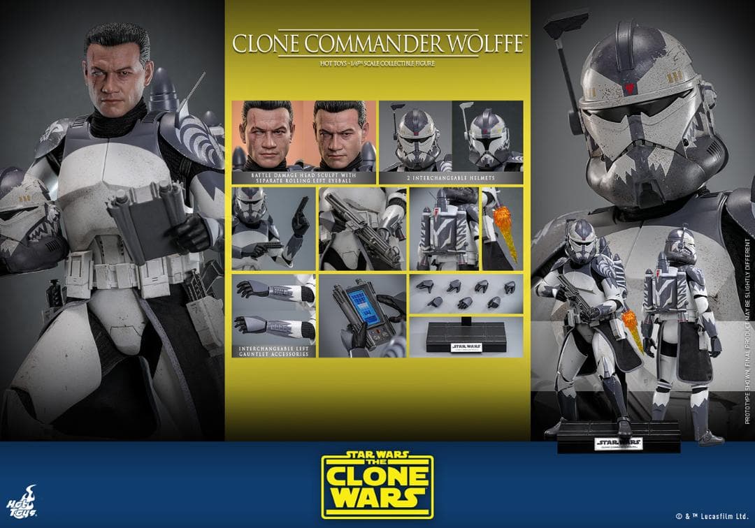 ホットトイズTMS141スター・ウォーズ コマンダー・ウォルフ Wolffe ホットトイズ 1/6 『スター・ウォーズ：クローン・ウォーズ