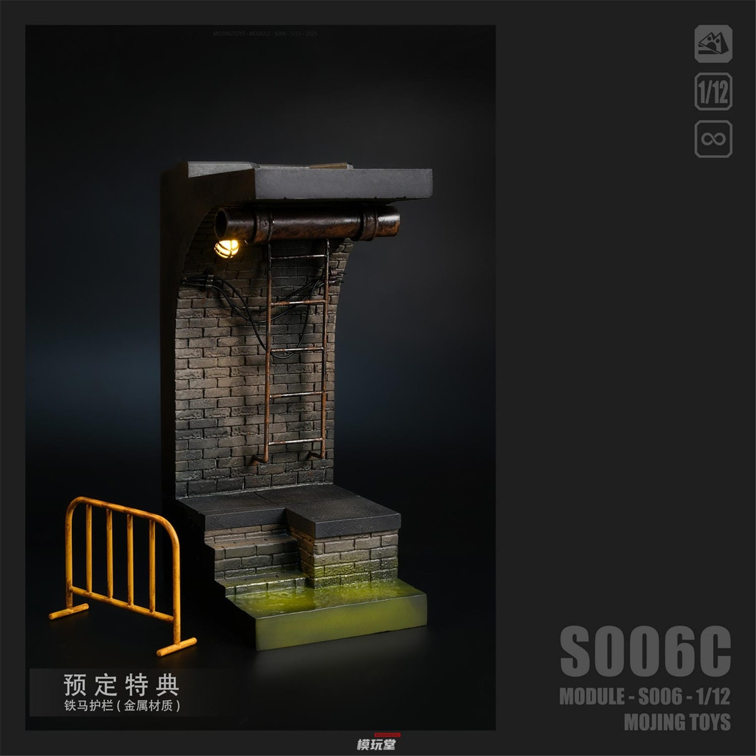 予約 mOjingToys 1/12 Module Series アメコミ風 下水道ジオラマベース