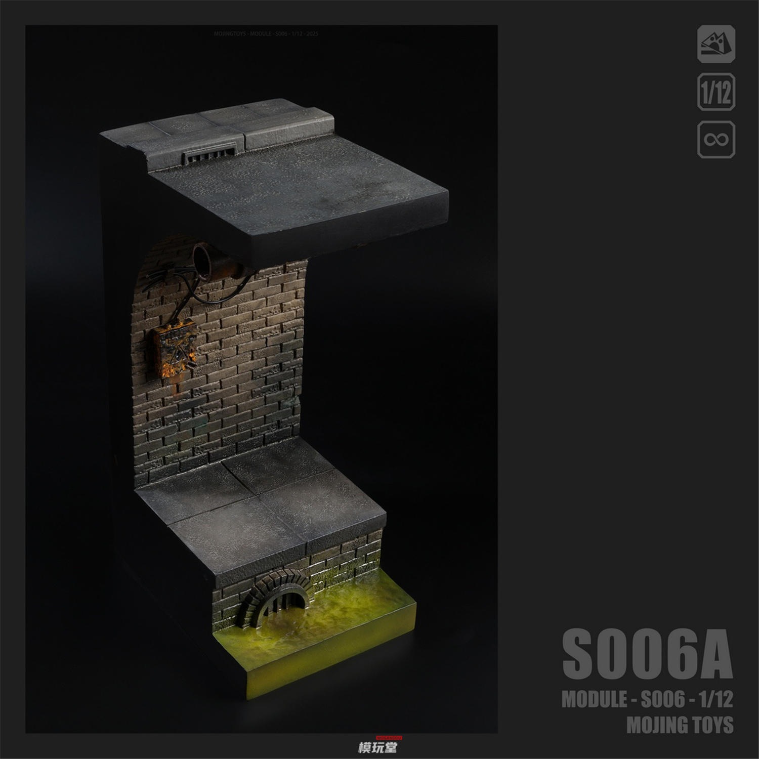 予約 mOjingToys 1/12 Module Series アメコミ風 下水道ジオラマベース