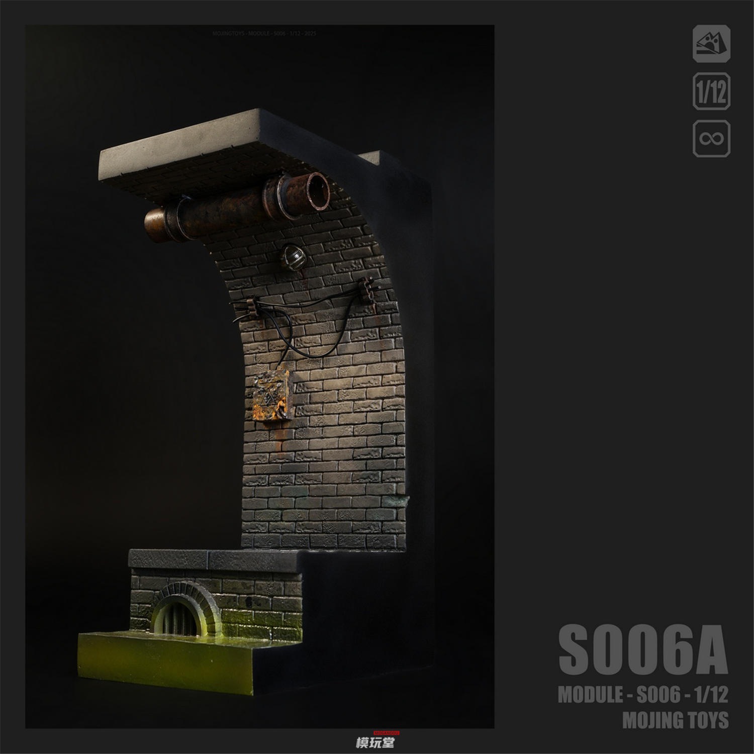 予約 mOjingToys 1/12 Module Series アメコミ風 下水道ジオラマベース