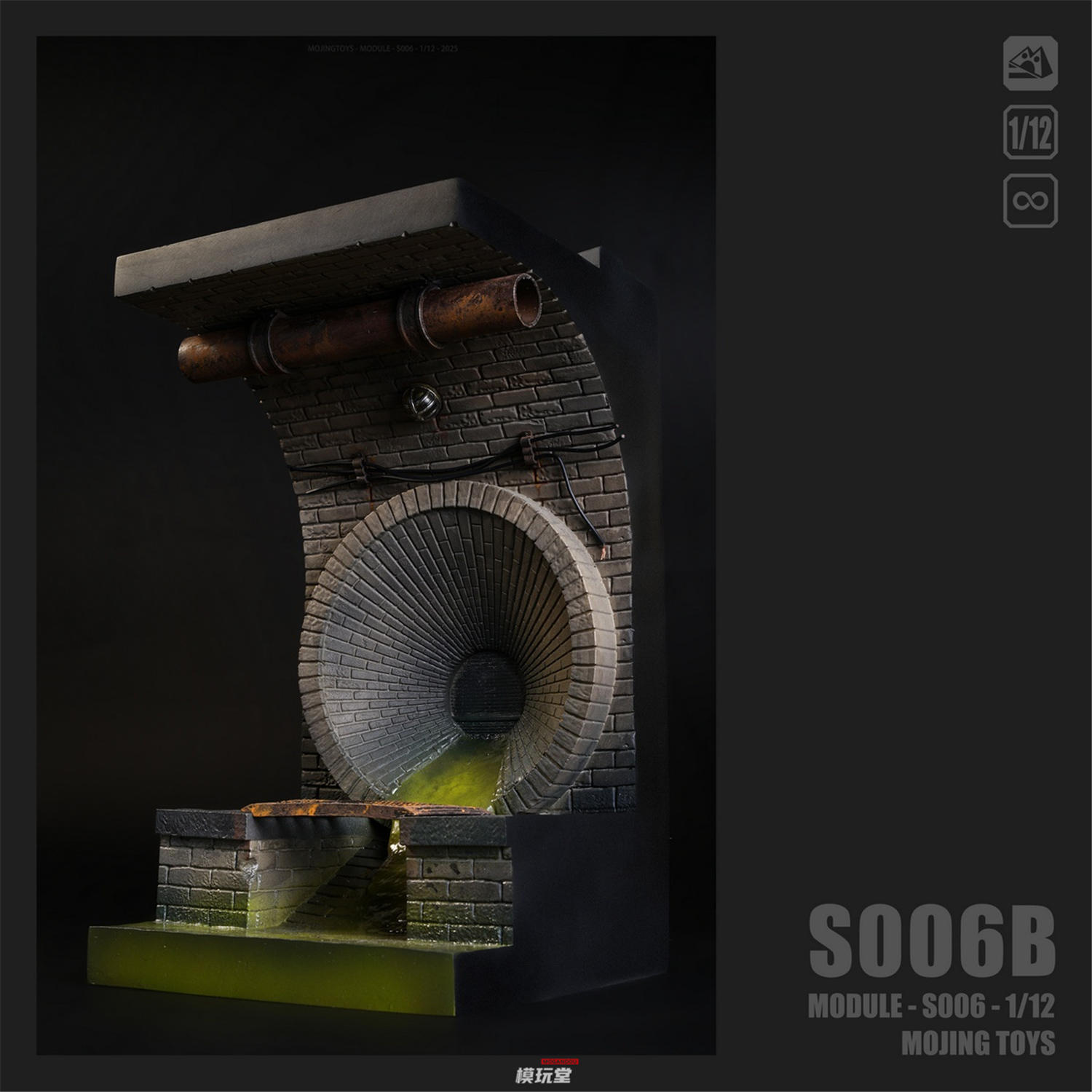予約 mOjingToys 1/12 Module Series アメコミ風 下水道ジオラマベース