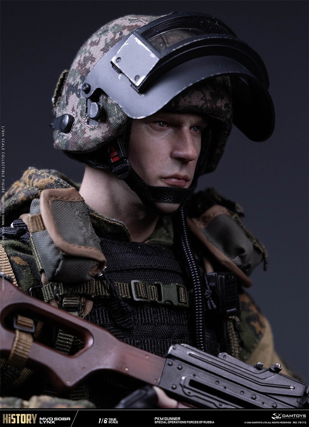 予約 DAMTOYS 1/6 ロシア内務省 特殊部隊 SOBR LYNX PKM 機関銃手