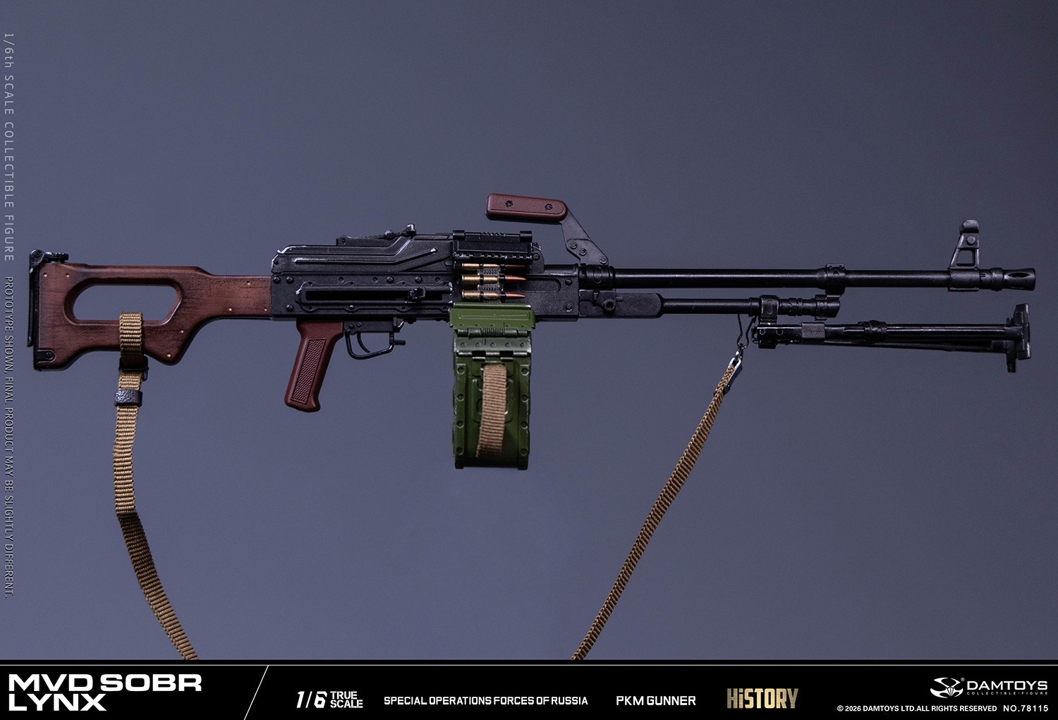 予約 DAMTOYS 1/6 ロシア内務省 特殊部隊 SOBR LYNX PKM 機関銃手