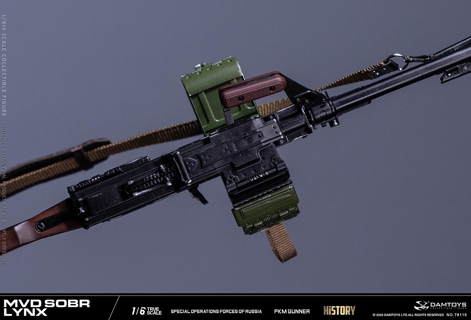 予約 DAMTOYS 1/6 ロシア内務省 特殊部隊 SOBR LYNX PKM 機関銃手