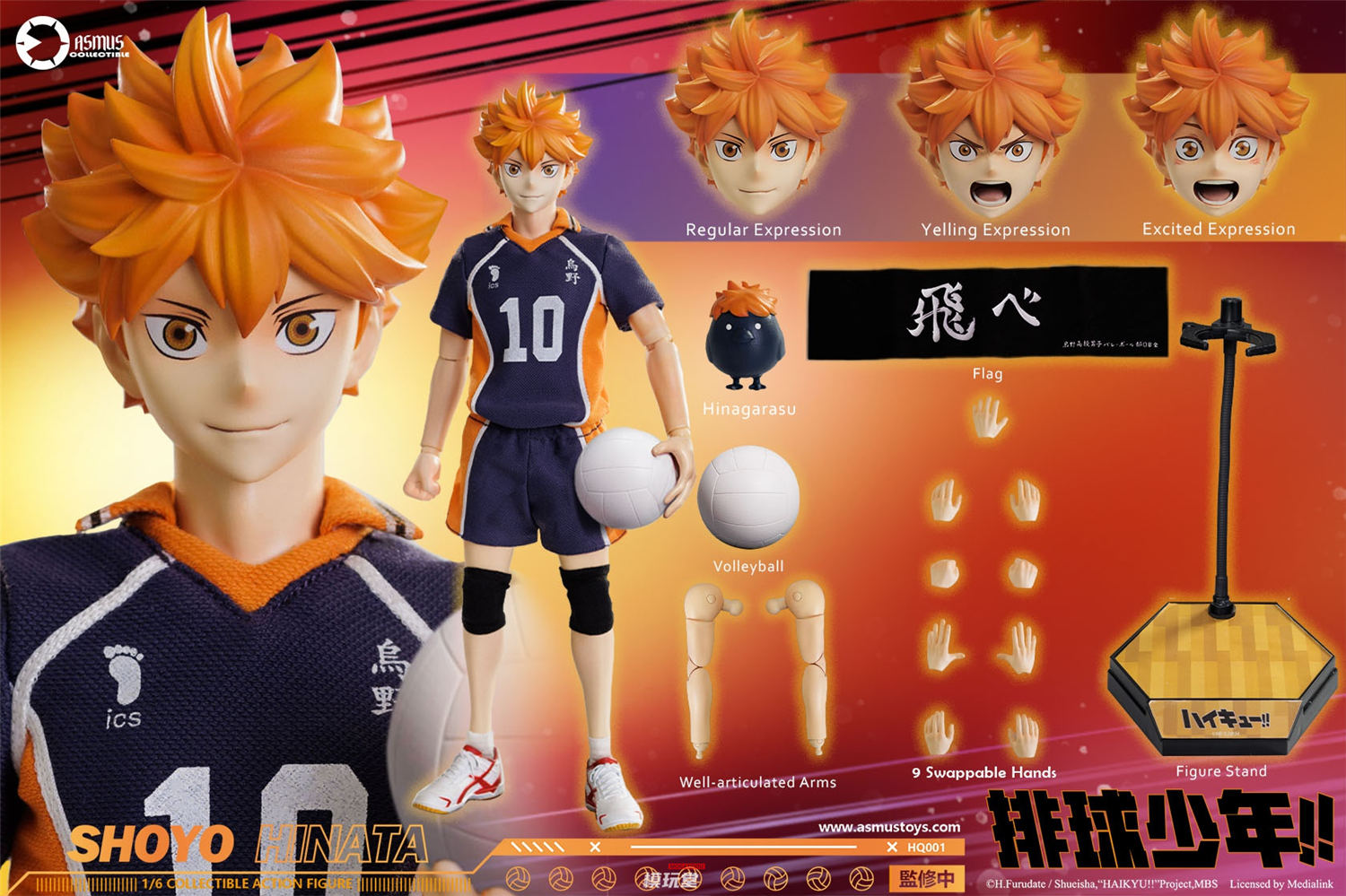 予約 ASMUS TOYS 1/6 『ハイキュー!!』 日向翔陽 通常.Ver HQ01 / DX
