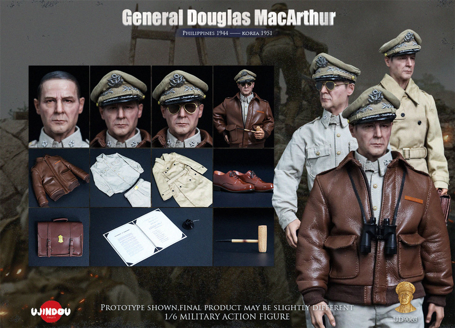UJINDOU 1/6 マッカーサー 元帥 フィリピン 1944 - 朝鮮 1951 UD9063