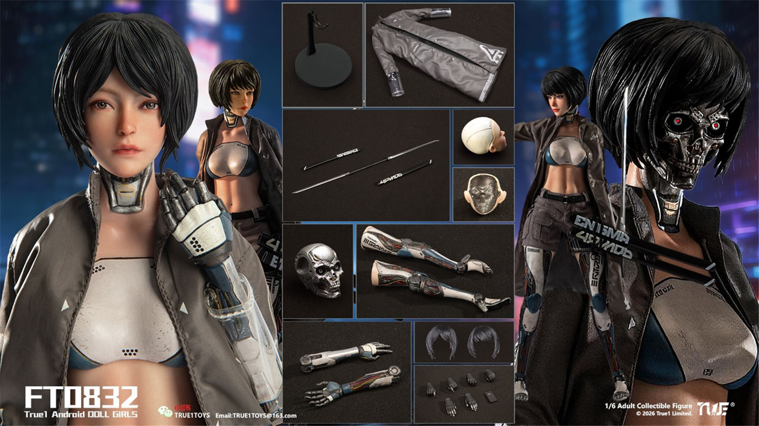 予約 True1Toys 1/6 アンドロイド ビル 白髪版 FT0832W 黒髪版 FT0832B 