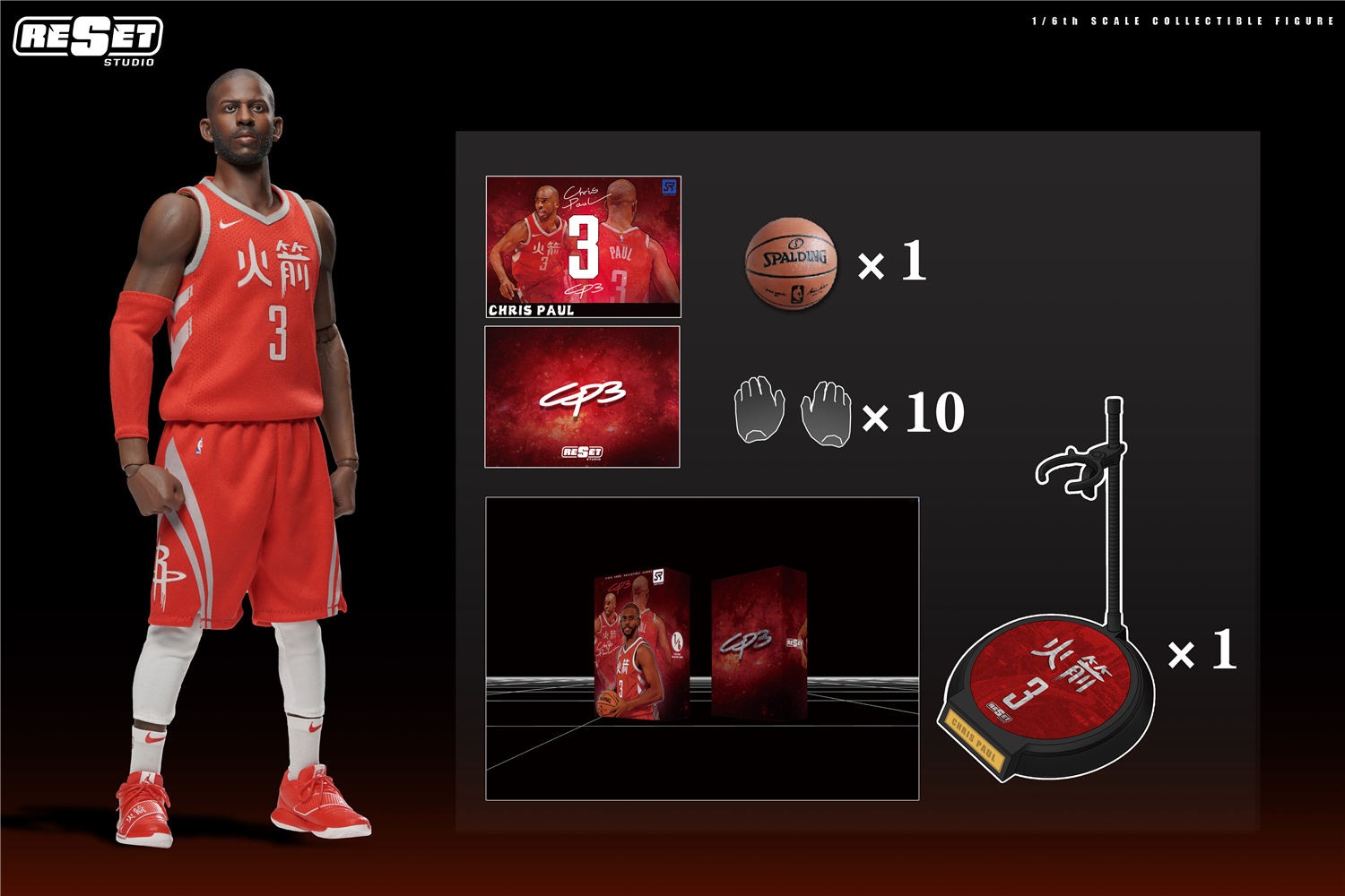 予約 ResetStudio 1/6 NBAシリーズ ロケット ポール 記念版 NBA Series