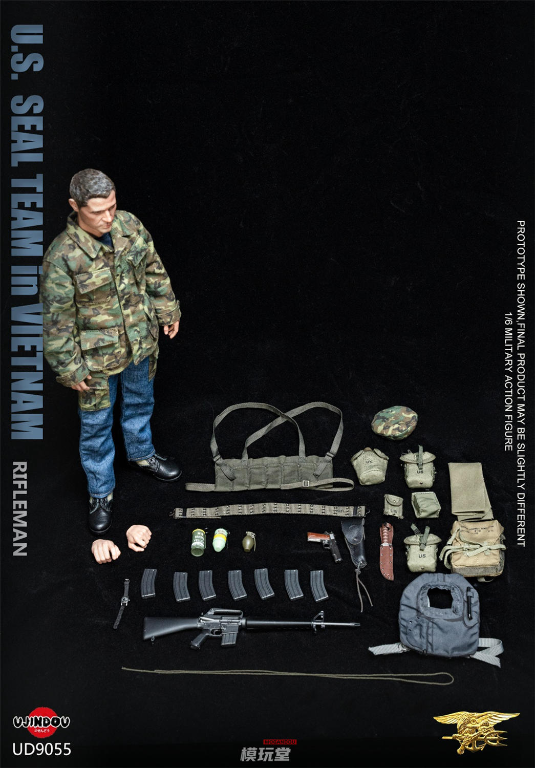 ま*わ様 1/6ミリタリーアクションフィギュア 予約 UJINDOU 1/6 ベトナム戦争 米海軍シールズ ライフルマン