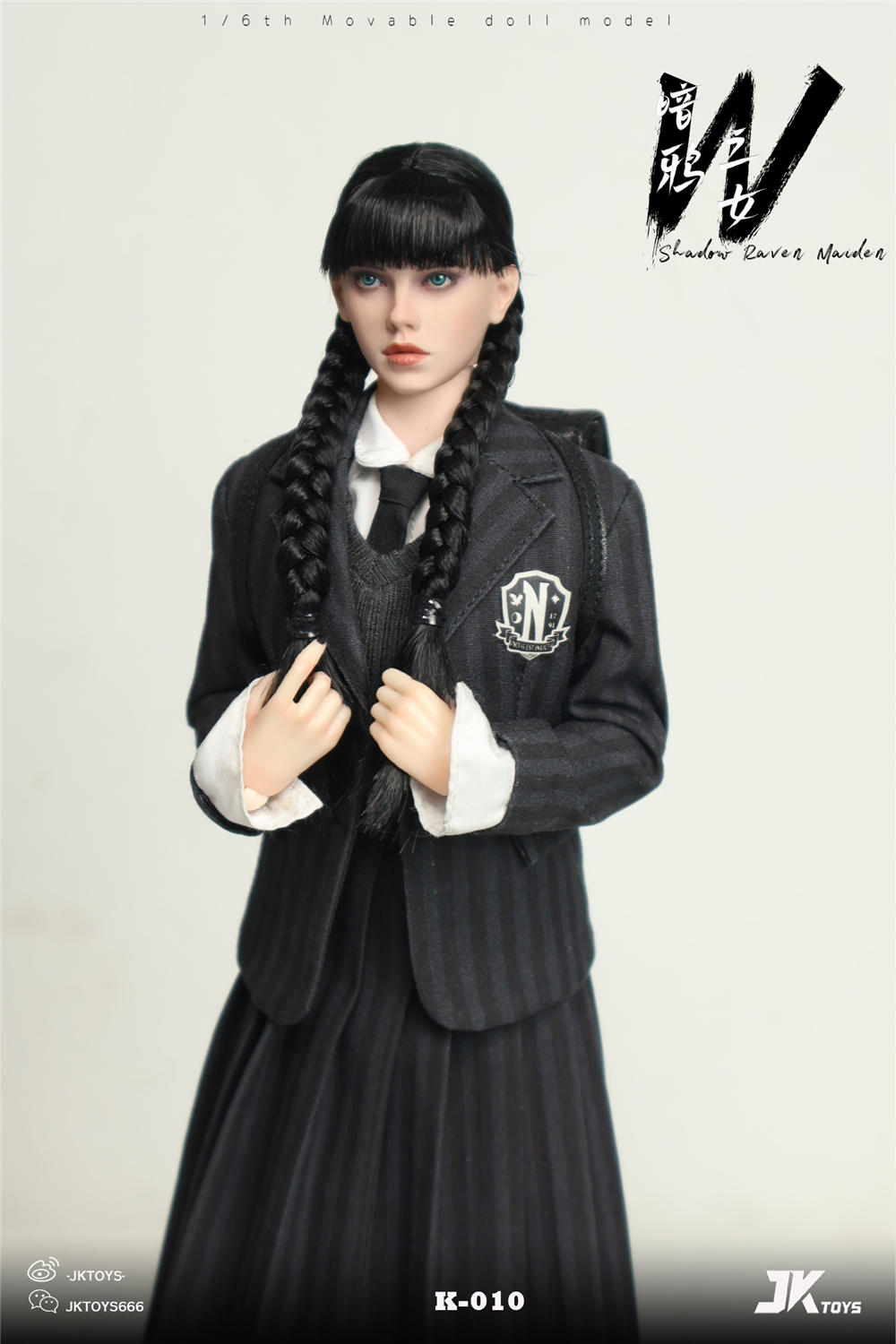JKTOYS 1/6 メイデン ウェンズデー コスプレ版 K-010 JKTOYS 1/6 シャドウ・レイヴン・メイデン ウェンズデー コスプレ版 K
