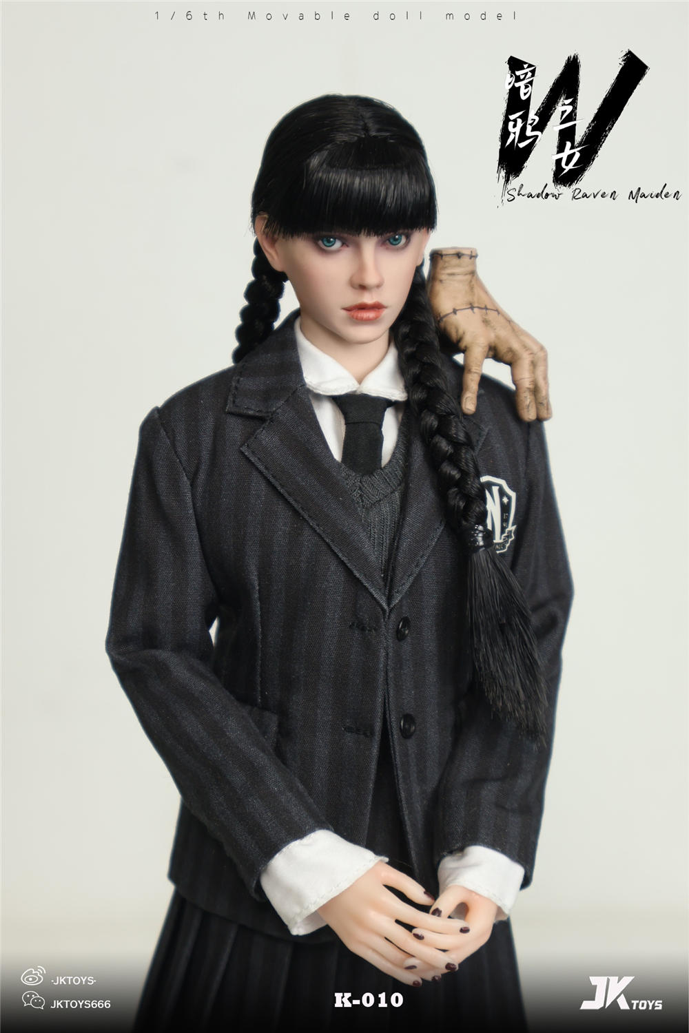 ●JKTOYS 1/6 メイデン ウェンズデー コスプレ版 K-010ヘッド● JKTOYS 1/6 シャドウ・レイヴン・メイデン ウェンズデー コスプレ版 K
