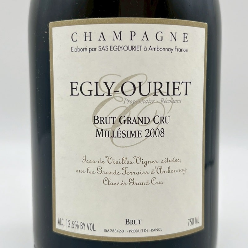 WA100点 エグリ・ウーリエ／ブリュットGrandCru ミレジメ2008年 エグリ・ウーリエ・グラン・クリュ・ブリュット・ミレジメ 2008