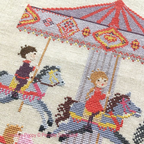 ぽんちゃん クロスステッチ完成品 （サモイロフさん） クロスステッチハンドメイド 完成品刺繍サモイロフさん