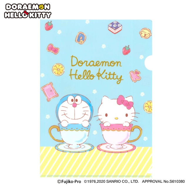 ドラえもん ハローキティ クリアファイル ティータイム キャラクター I M Doraemon ドラえもん ハローキティ Nabet Online Shop