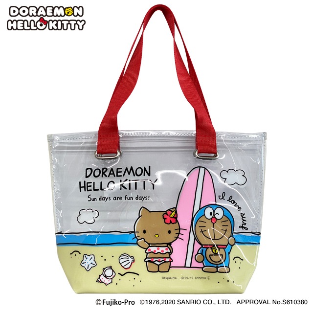 ドラえもん ハローキティ クリアトート ビーチ キャラクター I M Doraemon ドラえもん ハローキティ Nabet Online Shop