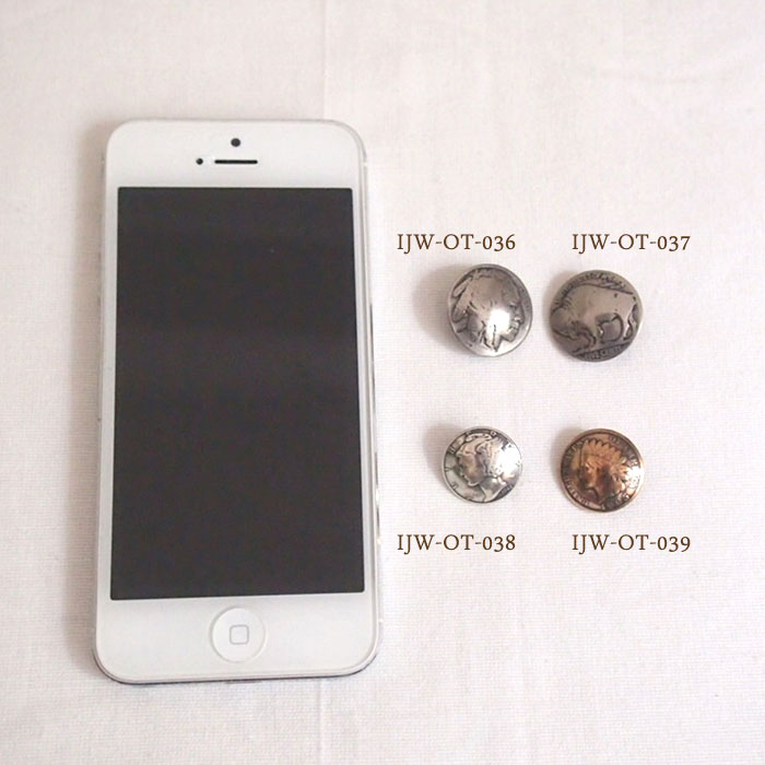 インディアン ジュエリー ナバホ コンチョ 5セントコイン バッファロー