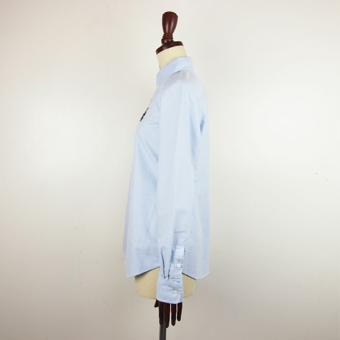 美品　ラルフローレン　ポロベア刺繍　オックスフォードシャツ　白　レディースXL ラルフローレン/Ralph Lauren ビッグシャツ/BIG SHIRT ポロベア