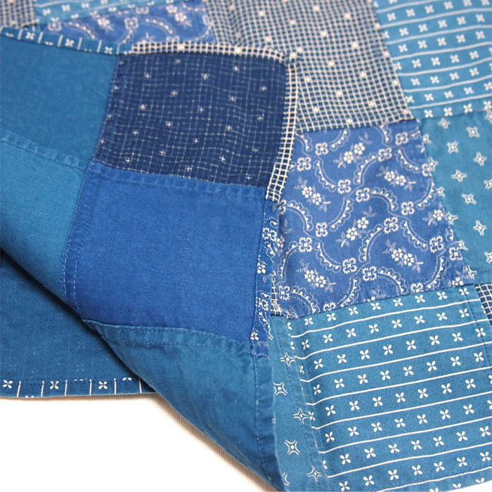 ラルフローレン ダブルアールエル パッチワーク インディゴ ストール