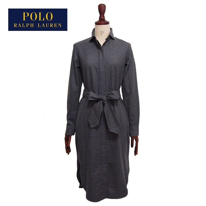 ラルフローレン ポロ レディース ウール シャツ ワンピース/グレーPOLO Ralph Lauren Wool Dress-NAVIE STORE