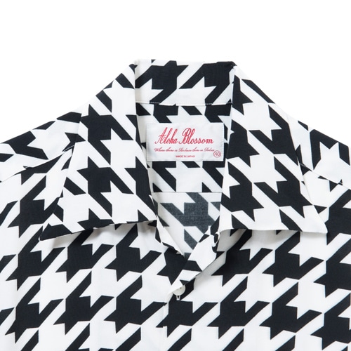 アロハブロッサム　千鳥格子柄 アロハブロッサム 千鳥格子柄 HANG LOOSE SHORT SLEEVE WHITE