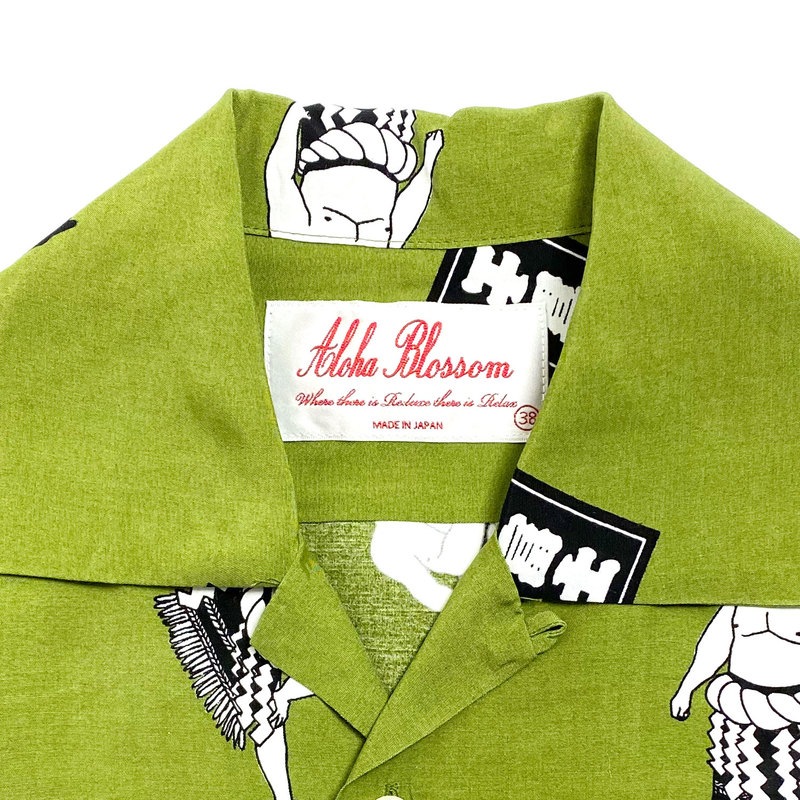Aloha Blossom アロハシャツ 44 千代の富士 ウルフ 千代の富士 / BLACK