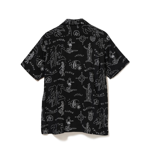 アロハブロッサム ALOHABLOSSOM ALOHA SHIRTS “HAWAIIAN”/ BLACK×WHITE