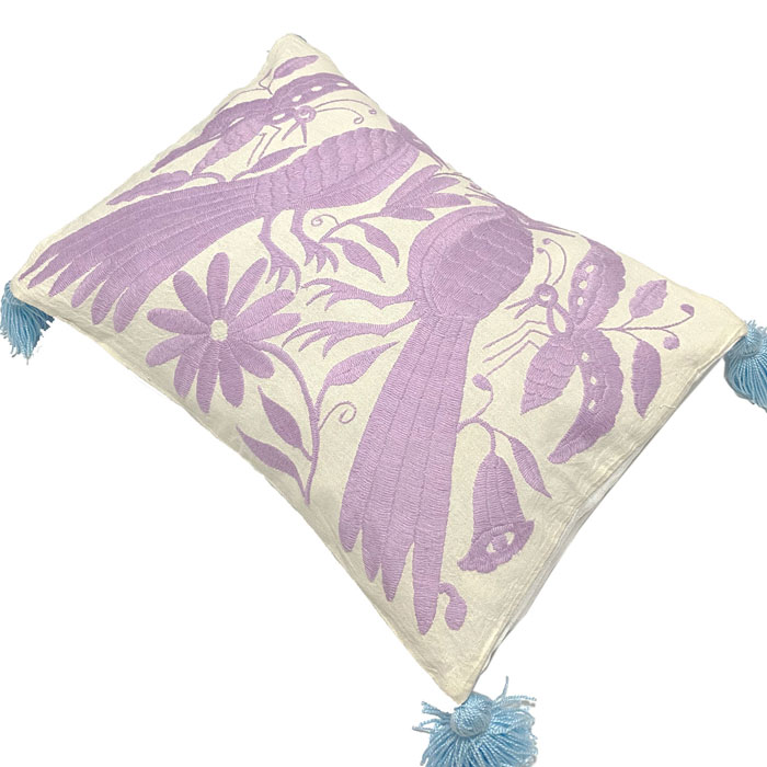 メキシコ 刺繍クッションカバー メキシコの手作りの刺繍 手織機で織