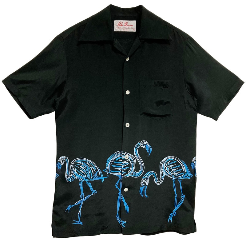 アロハブロッサム ALOHABLOSSOM ALOHA SHIRTS “FLAMINGO”/ BLUE