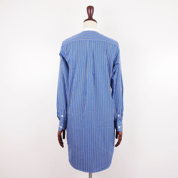 未使用級✳︎ポロラルフローレン現行シャツワンピースポニーストライプ青×白正規品 ポニー刺繍 ポロラルフローレン シャツワンピース ワンピース