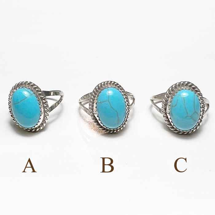 インディアンジュエリー ナバホ族 ターコイズ シルバー リングINDIAN