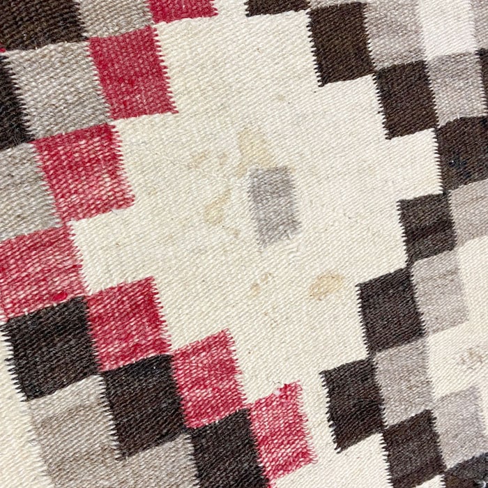 40s OLD NAVAJO HANDWOVEN BLOCK DESIGH WOOL RUG 75×102 ウール