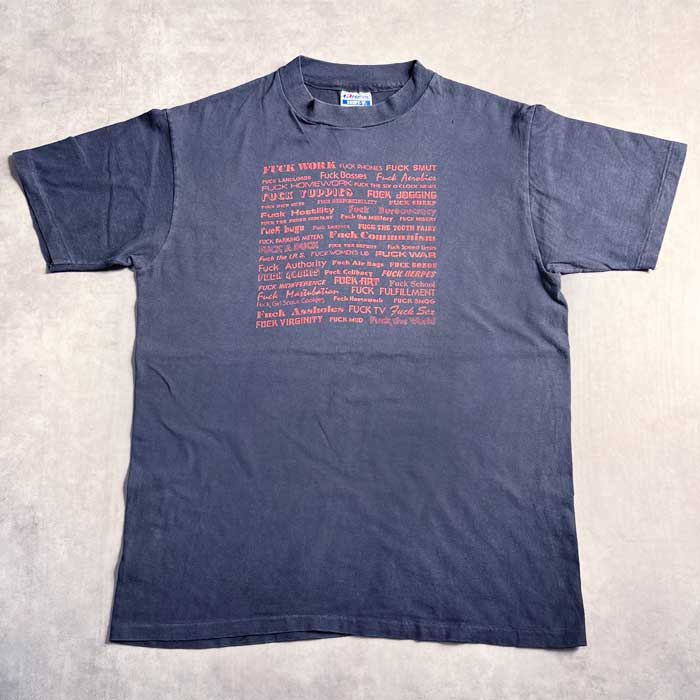 80's HANES FUCK PRINT T-Shirts Made in USA 90年代 ヘインズ