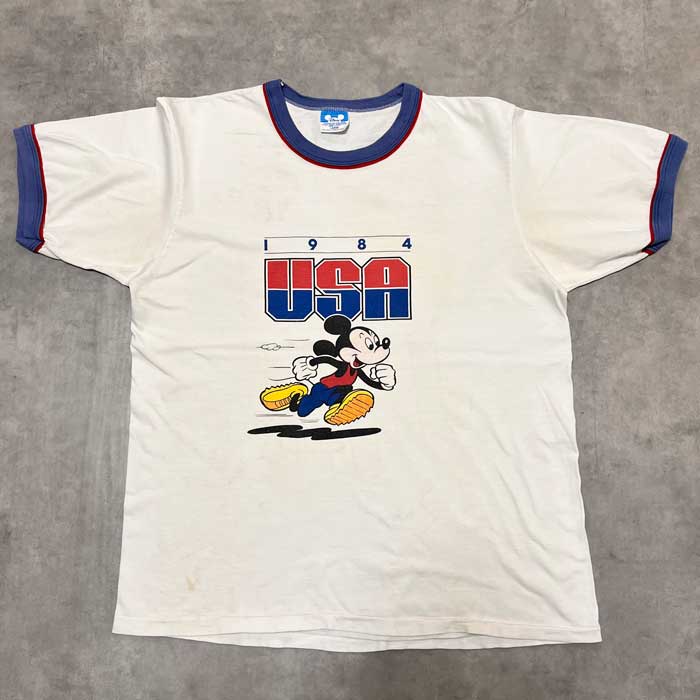 80's 1984 LOS ANGELES OLYMPIC DIESNEY MICKEY MOUSE RINGER T 80's 1984 LOS ANGELES OLYMPIC DIESNEY MICKEY MOUSE RINGER T