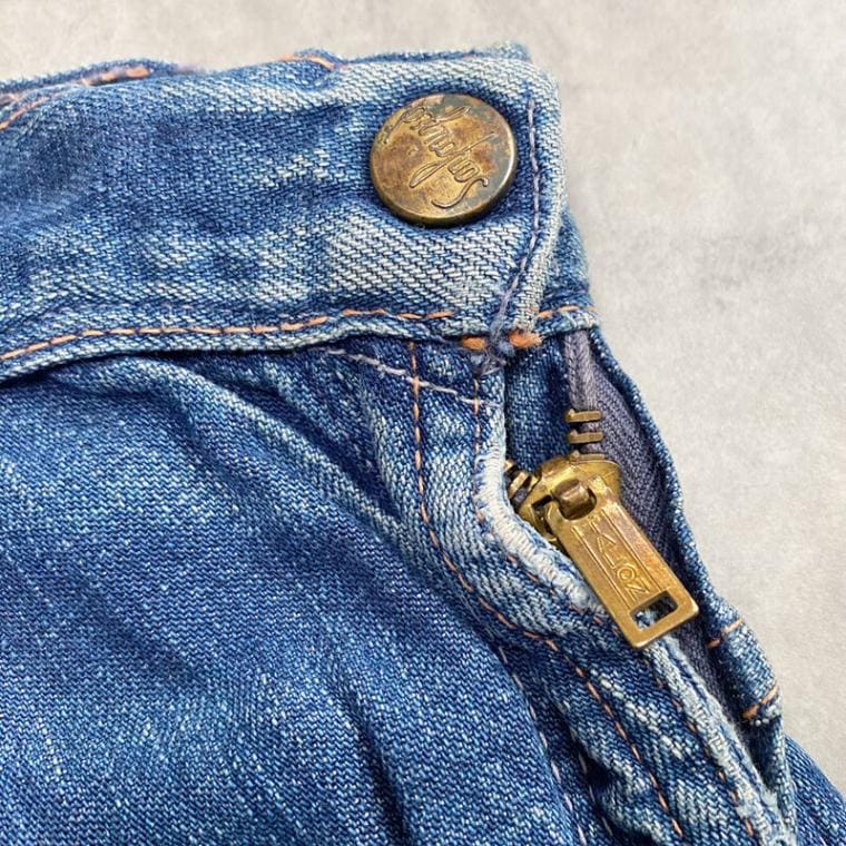 50s BLUE BELL ランチデニム W23-24 deadstock レディース 古着 50s USA製 Blue Bell コの字 ライトオンス デニム