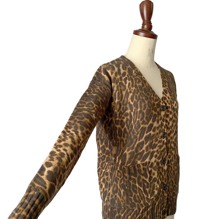 Lauren Ralph Lauren ヒョウ柄カーディガン　シルク LAUREN ラルフローレン レオパード柄 シルクニット カーディガン