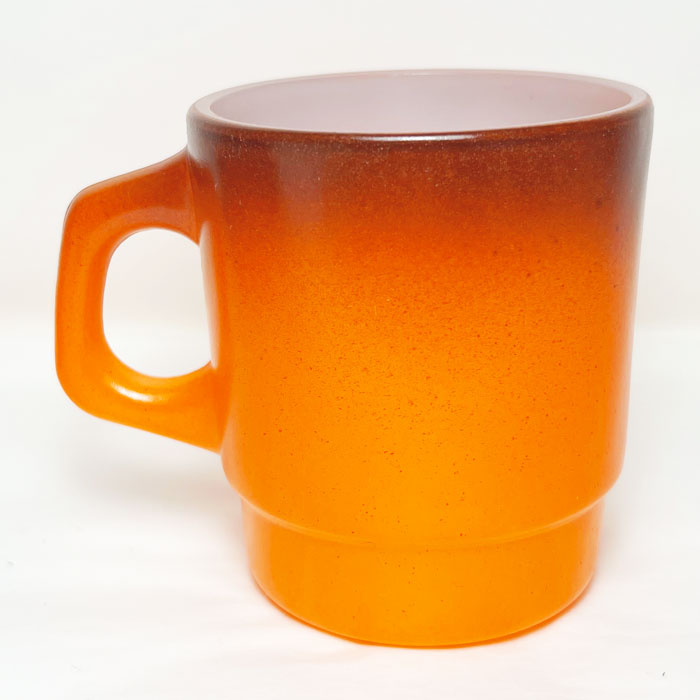 【レア】Anchor Hocking スタッキングマグ 2個セット Vintage Anchor Hocking Fire King Stacking Mug BROWN/ORANGE Made in