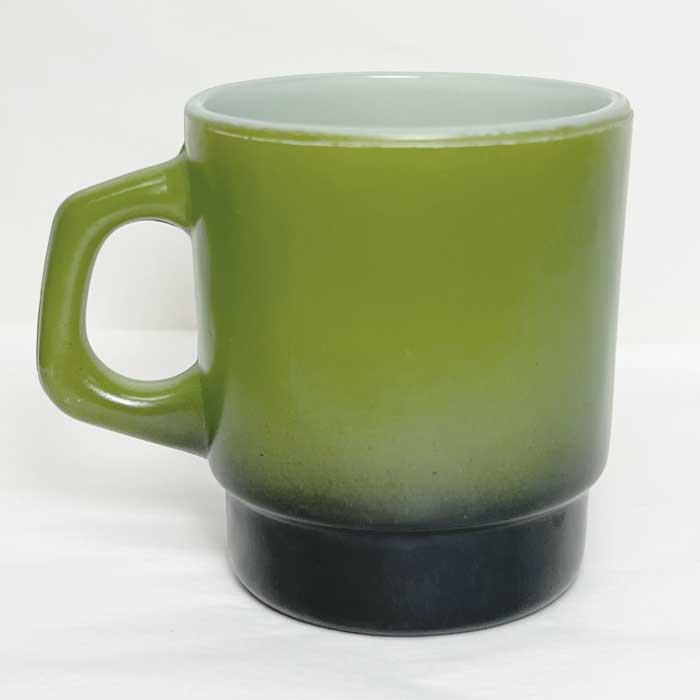 Fire King VW ファイヤーキング ANCHOR HOCKING Vintage Anchor Hocking Fire King Stacking Mug GREEN/BLACK