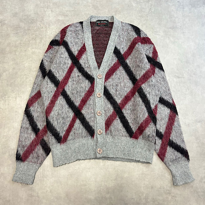 60's VAN HEUSEN MOHAIR CARDIGAN/M-NAVIE STORE