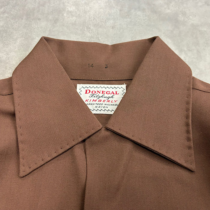 50s Manhattan rayon shirts カスリ　デッドストック 50s ビンテージ レーヨン カスリ柄 オープンカラーシャツ 開襟 M