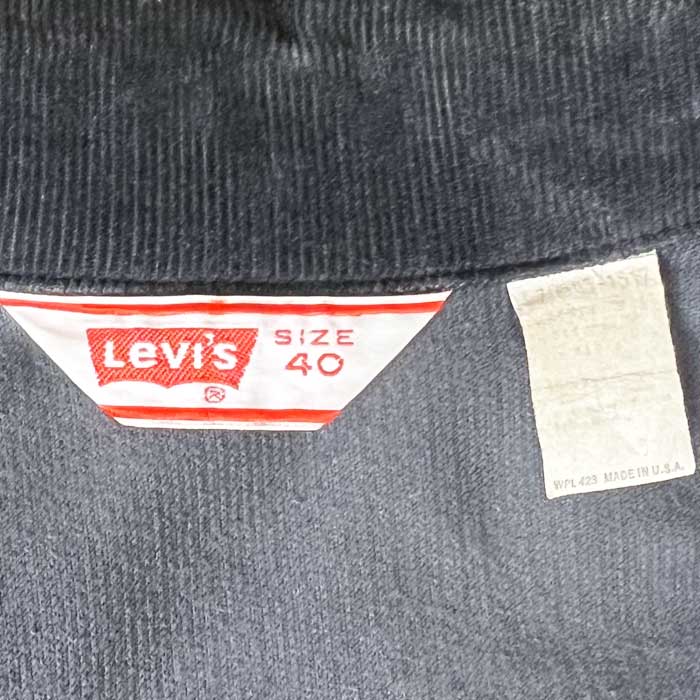 70's Levi's 70505-1517 Couduroy Trucker Jacket NAVY Size 40 Made