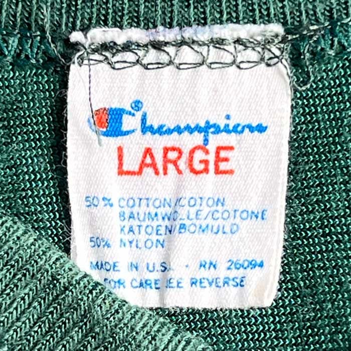 80's CHAMPION FOOTBALL T-SHIRTS L/GREEN Made in USA 80年代