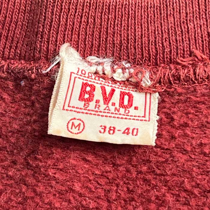 VINTAGE 60's B.V.D RAGLAN SLEEVE SOLID SWEAT SHIRTS M（38-40