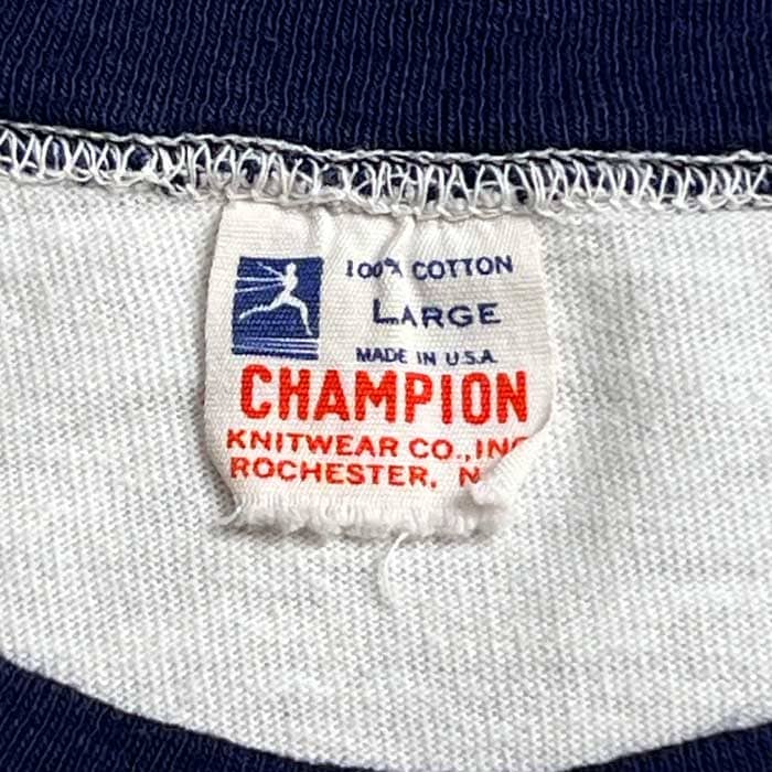 60's VINTAGE CHAMPION RUNNERS TAG TRIM T-SHIRTS WHITE/L Made