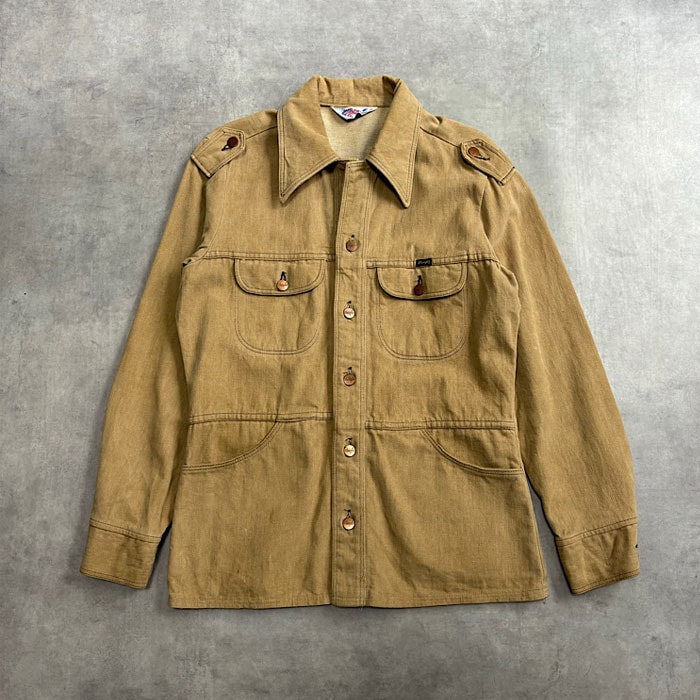 1970年代made in USA モールスキンジャケット 70's Wrangler Moleskin Cotton Shirts Jacket Made in USA