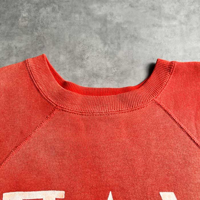 VINTAGE 60'S FADED RED RAGLAN SHORT SLEEVE SWEAT SHIRTS