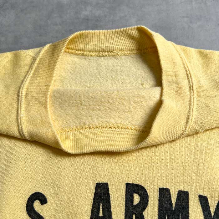 VINTAGE 60'S U.S ARMY RAGLAN SHORT SLEEVE SWEAT SHIRTS YELLOW