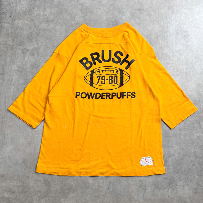 CHANPION フットボールTシャツ 70'S 　madeinUSA 70's CHAMPION FOOTBALL T-SHIRTS YELLOW/L Made in USA 70年代