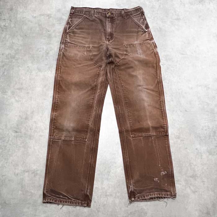 CARHARTT DUCK DOUBLE KNEE WORK PANTS DARK BROWN/W35L31 2000年代